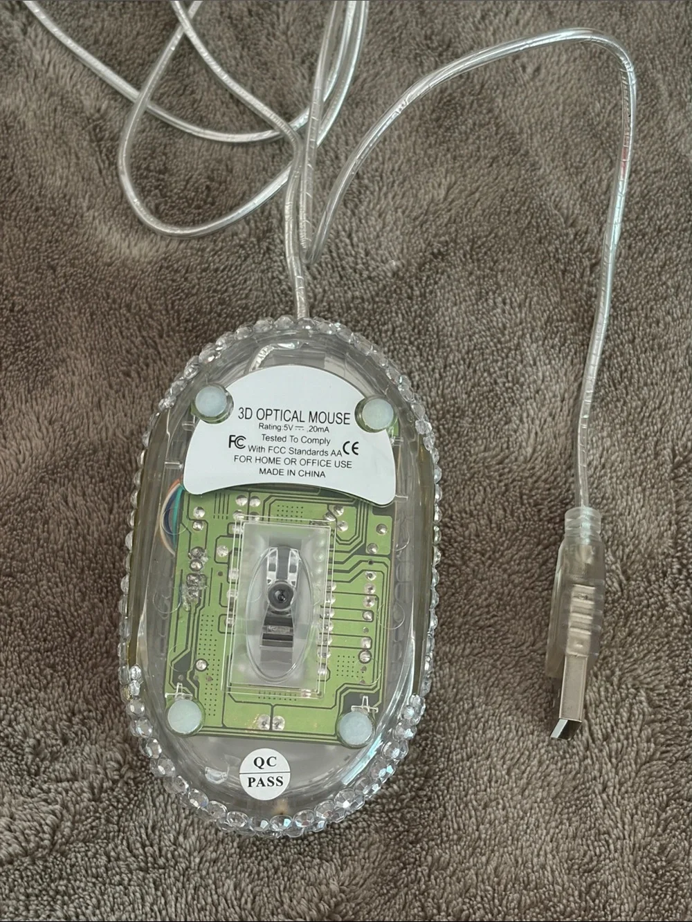 Crystal Rhinestone Mouse with Matching Calculator & Stapler- Silver